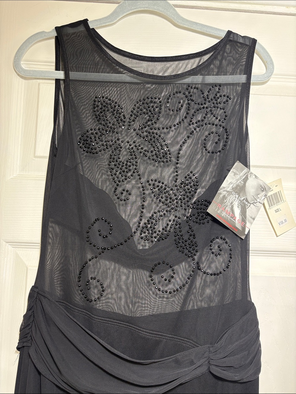 Rampage Black Beaded Sheer Bodice Maxi Dress - Picture 8 of 16